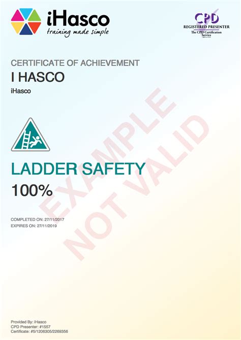 Ladder Safety Certificate
