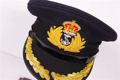 Ww2 British Navy Officer Visor Hat Gold Braid Cap Military 59cm Lge