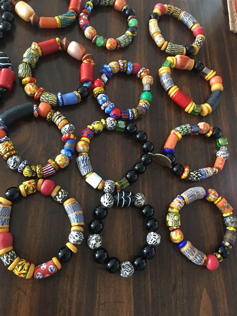 Krobo Beads African Beaded Bracelets Beaded Jewelry Necklaces Glass