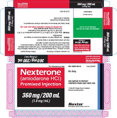 Dailymed Nexterone Amiodarone Hydrochloride Injection Solution