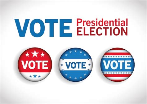 Premium Vector Presidential Election Usa Vote Buttons With Stars Set