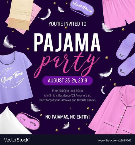 Pajama Party Poster Royalty Free Vector Image Vectorstock