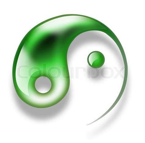 Grün Yin Yang Symbol Auf Weißem Hintergrund Isoliert Stockfoto