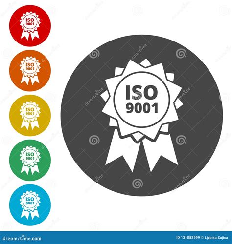 Iso 9001 Certified Sign Icon Certification Stamp Stock Vector