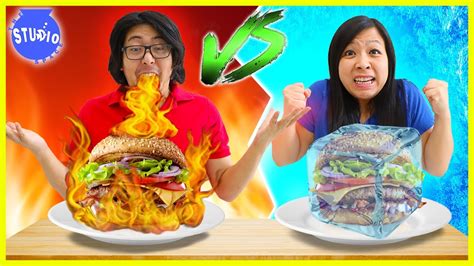 Ryans Mommys Favorite Food Challenges Hot Vs Cold And Healthy Vs Unhealthy Youtube