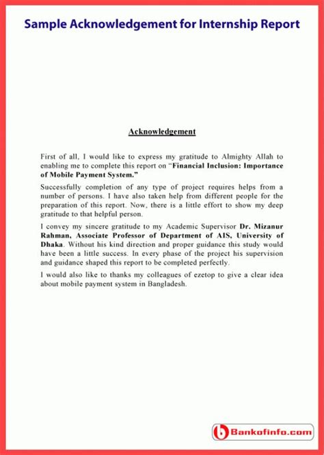 Here are some examples of different acknowledgments sections for books we have done. Sample acknowledgement for internship report | Letter ...