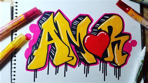 Como Hacer Graffiti De Amor Speed Drawing Youtube