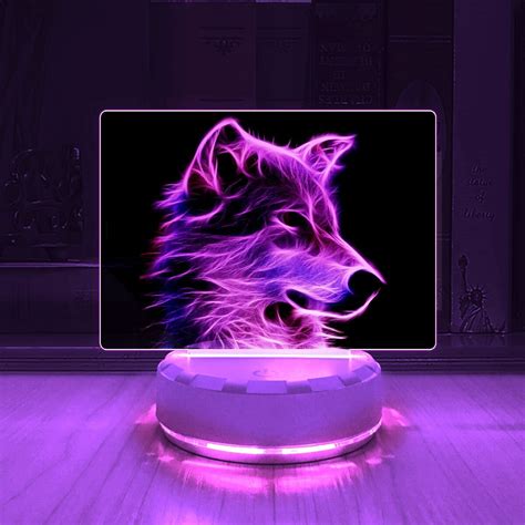 Animal Wolf Led Desk Lamp Wolf Room Decor Brightness Etsy