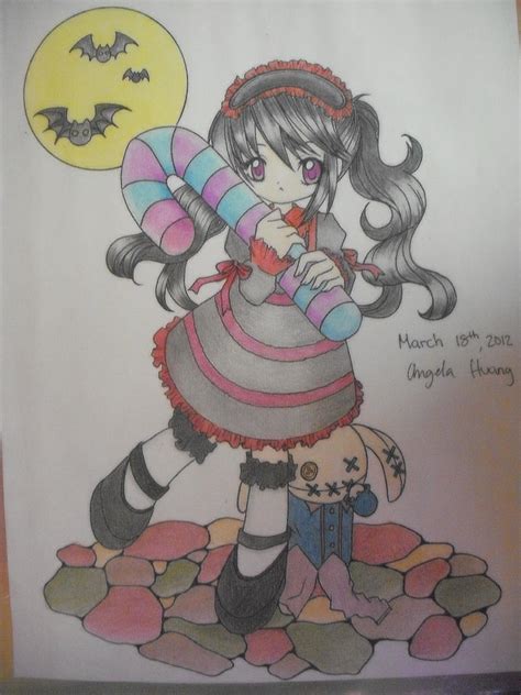 Candy Cane Anime Girl~ O By Bamboo Panda28 On Deviantart