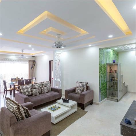 Living Room False Ceiling Design For Hall With Two Fans