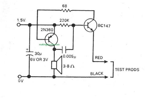 Simple Continuity Tester Circuit Electrical Tester Circuit