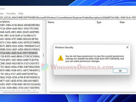 Windows Registry Key Access Is Denied Error