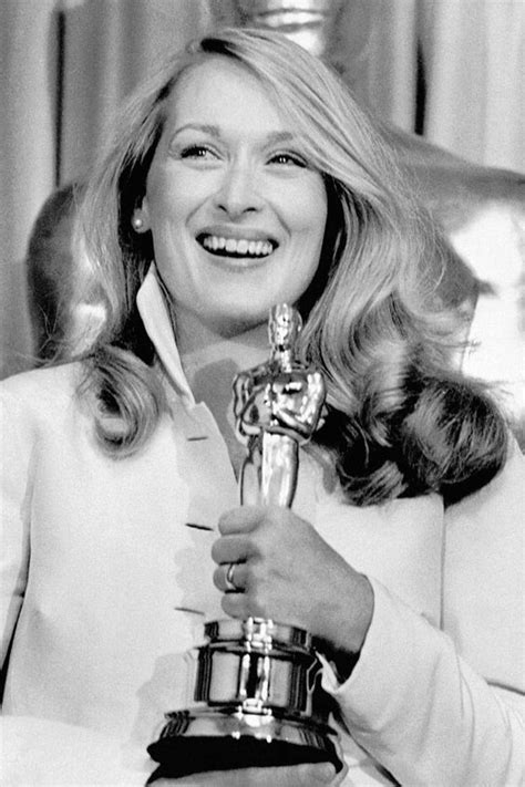 Meryl Streep With Her Oscar Win For Best Actress In A Supporting Role