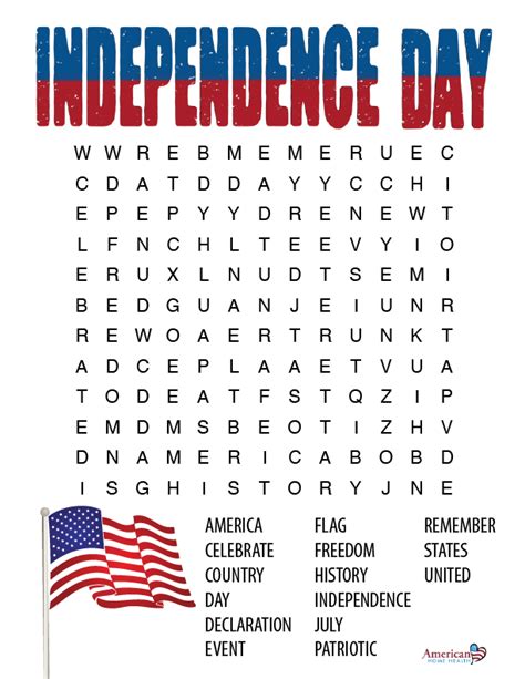 American Flag Word Search Usa Word Search Madisongallery02
