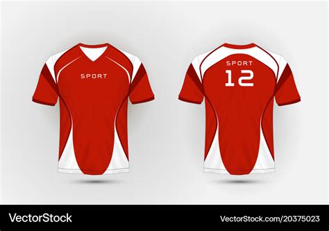 Red And White Pattern Sport Football Kits Jersey Vector Image