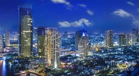 City Town At Night In Bangkok Photograph By Anek Suwannaphoom Pixels