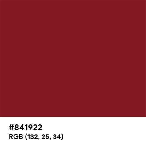 Ruby Red Ral Color Hex Code Is 841922