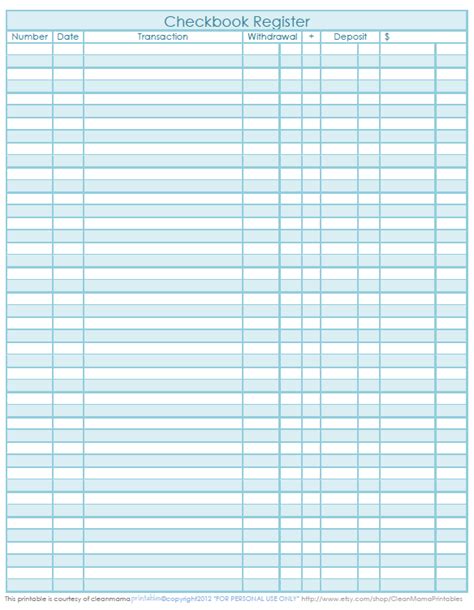 Checking Account Ledger Printable Template Business Psd Excel Word Pdf
