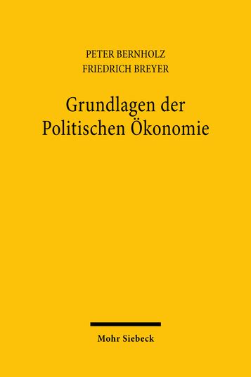 Grundlagen Der Politischen Ökonomie 978 3 16 146124 8 Mohr Siebeck