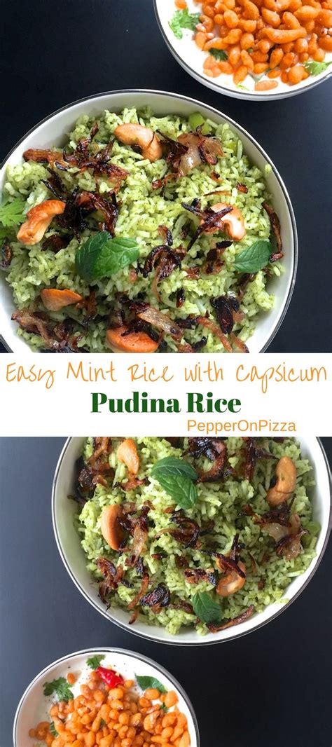 Healthy Easy Pudina Rice Or Mint Rice Delicious Rice Dish Of Cooked