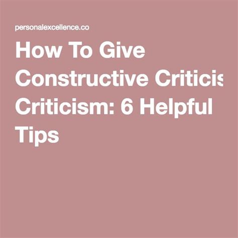 How To Give Constructive Criticism: 6 Helpful Tips | Helpful hints ...