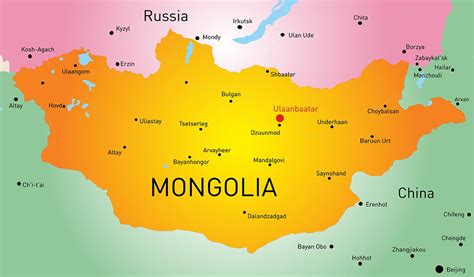 Vector Map Of Mongolia Country Pre Designed Illustrator Graphics
