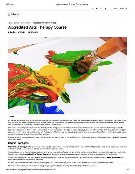 Accredited Arts Therapy Course Istudy Art Therapy Courses Art
