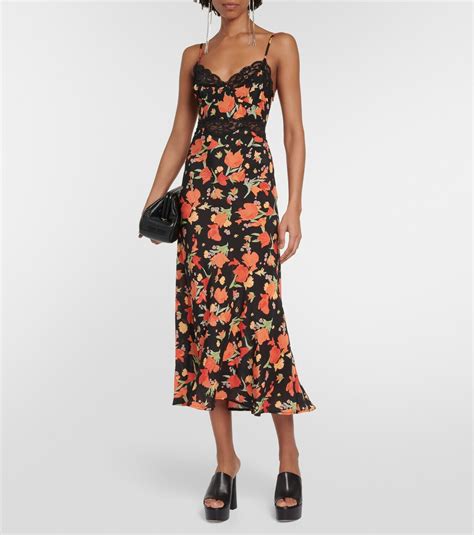 Rixo Amora Floral Printed Midi Dress Rixo