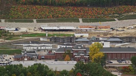 55k Stock Footage Aerial Video Orbiting New Hampshire State Prison