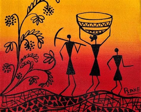 Canvas Warli Painting For Kids Download Free Mock Up Riset