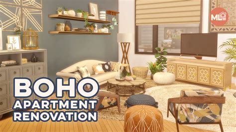 Boho Apartment Renovation Sims 4 Speed Build Cc Links Youtube