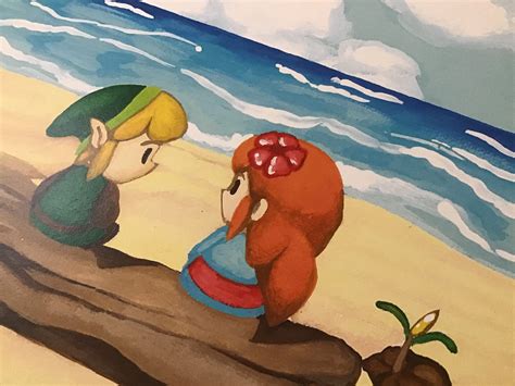 Link And Marin Legend Of Zelda Links Awakening Fan Art Etsy