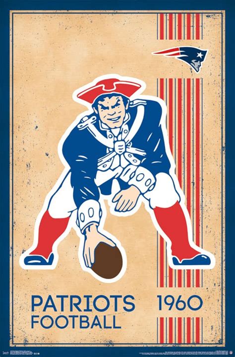 New England Patriots Retro Logo Athena Posters