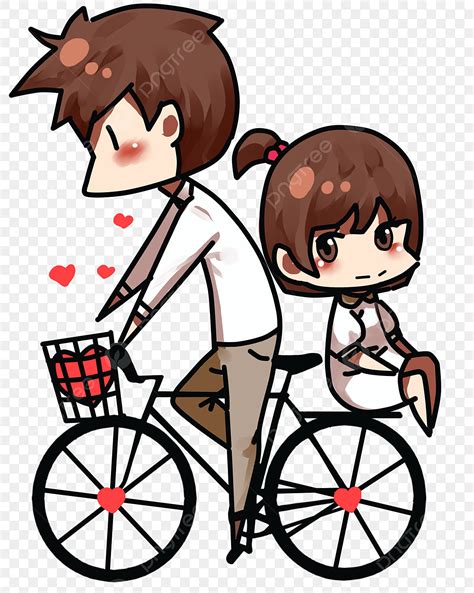 Valentines Day Couple Bicycle Couple Riding Bicycle Couple Drawing Valentine Drawing