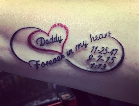 Daddy Forever In My Heart Memorial Tattoo Idea