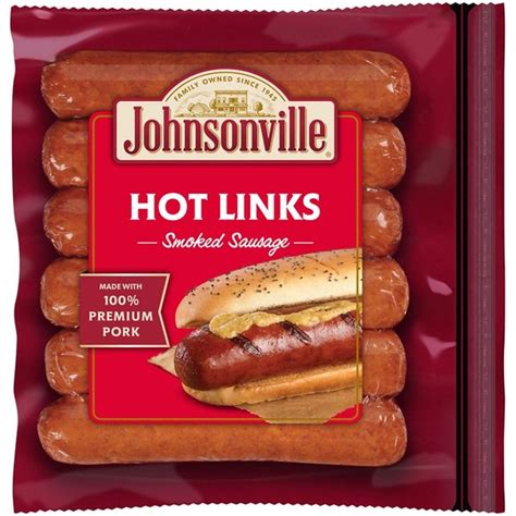 Johnsonville Hot Links Smoked Sausage 100927 Smoked And Cooked 14 Oz