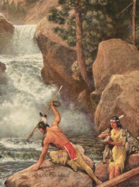 Ndian Paradise S Print Of Native American Fishing With A Spear X Wampanoag
