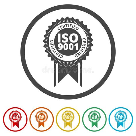 Iso 9001 Icon Standard Quality Symbol Button Isolated On White