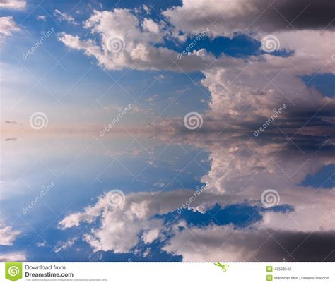 Reflection Of Blue Sky Stock Photo Image Of Design Fluffy 43593642