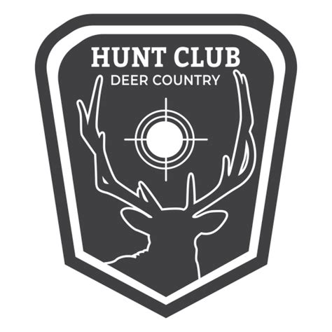Hunt Club Deer Country Badge Transparent PNG SVG Vector File
