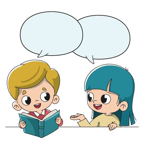 Niños Hablando En La Escuela Vector Premium