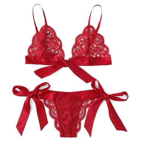 Buy Christmas Flirt Cute Lingerie Cute Lingerie Bow Lace Three Point Valentines Day Cute Set