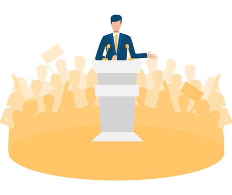 Best Free Politician Giving His Speech To Public Illustration Download