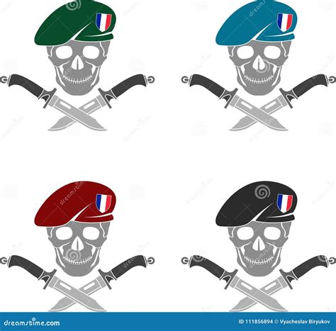 Set Of Sign Of Special Forces Of France Stock Vector Illustration Of