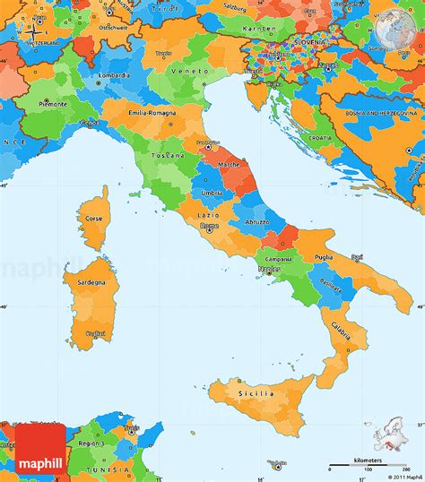 Political Simple Map Of Italy