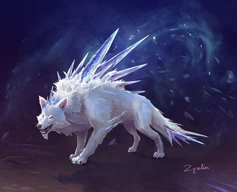 Ice Wolf Fantasy Wolf Fantasy Beasts Fantasy Creatures