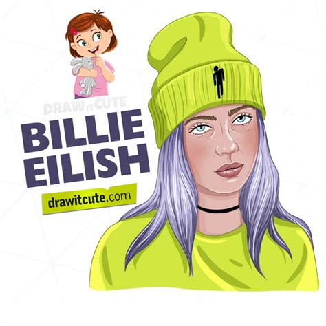 How To Draw Billie Eilish Step By Step Drawing T By Drawitcute On