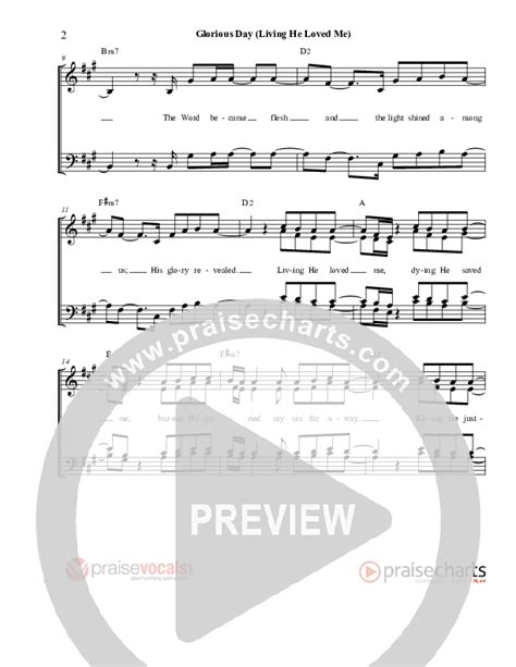 Glorious Day Living He Loved Me Sheet Music Pdf Praisevocals