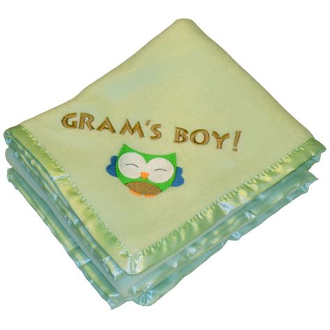 Looking for more personalized satin trimmed fleece blanket similar ideas? Gram's Boy - Personalized Green Owl Fleece Baby Blanket ...