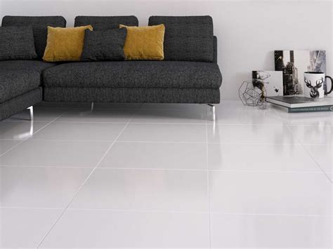 Brilliant White Shiny Glazed Porcelain Floor Tile 600 X 600mm Ctm